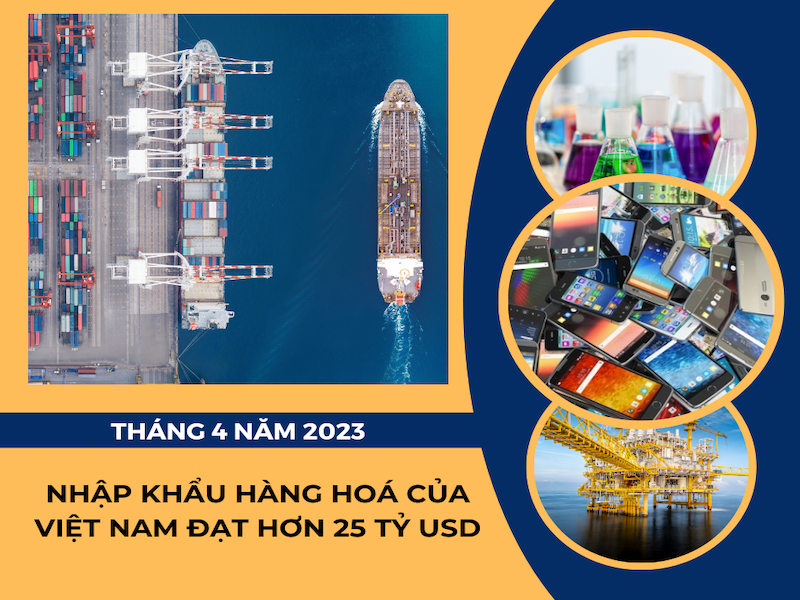Tình hình nhập khẩu hàng hoá của Việt Nam tháng 4/2023