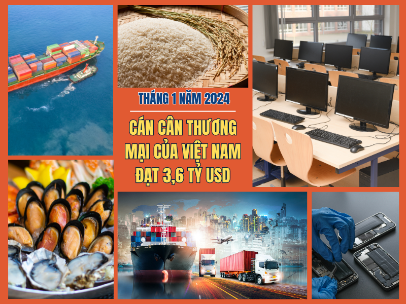 Tình hình xuất nhập khẩu hàng hóa của Việt Nam tháng 1 năm 2024